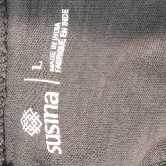 Susina Dk Green Slub Knit Top w Ruffle Hem Size L - Picture 5 of 6